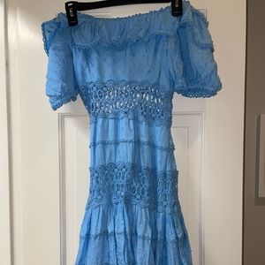 Blue crochet dress